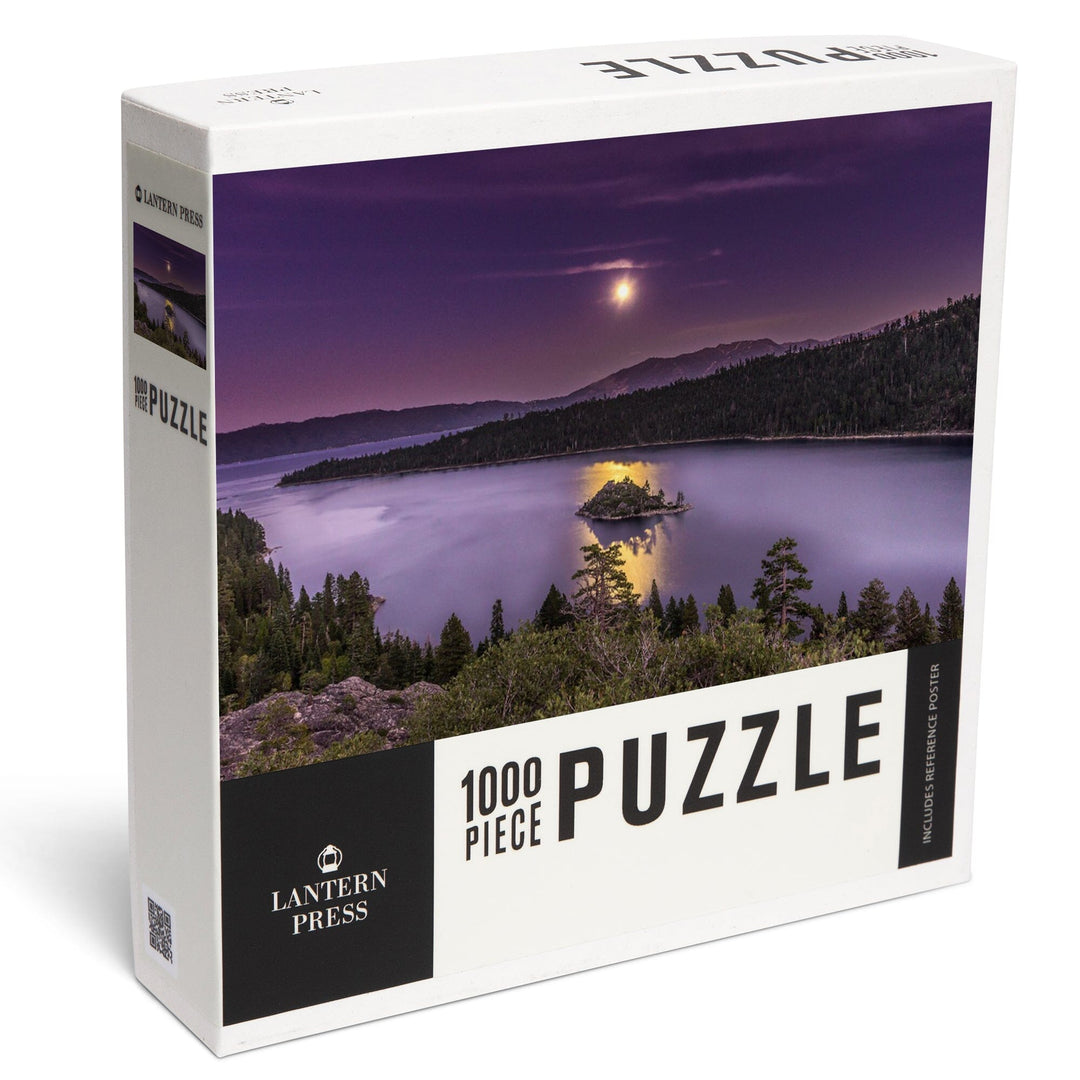 Lake Tahoe, Lake and Purple Sky, Jigsaw Puzzle Puzzle Lantern Press