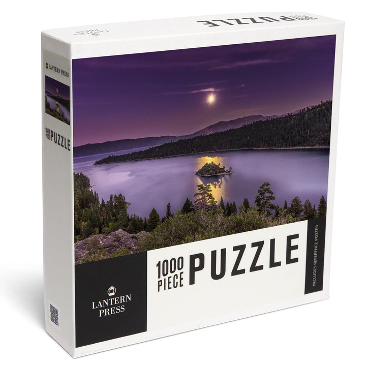 Lake Tahoe, Lake and Purple Sky, Jigsaw Puzzle Puzzle Lantern Press