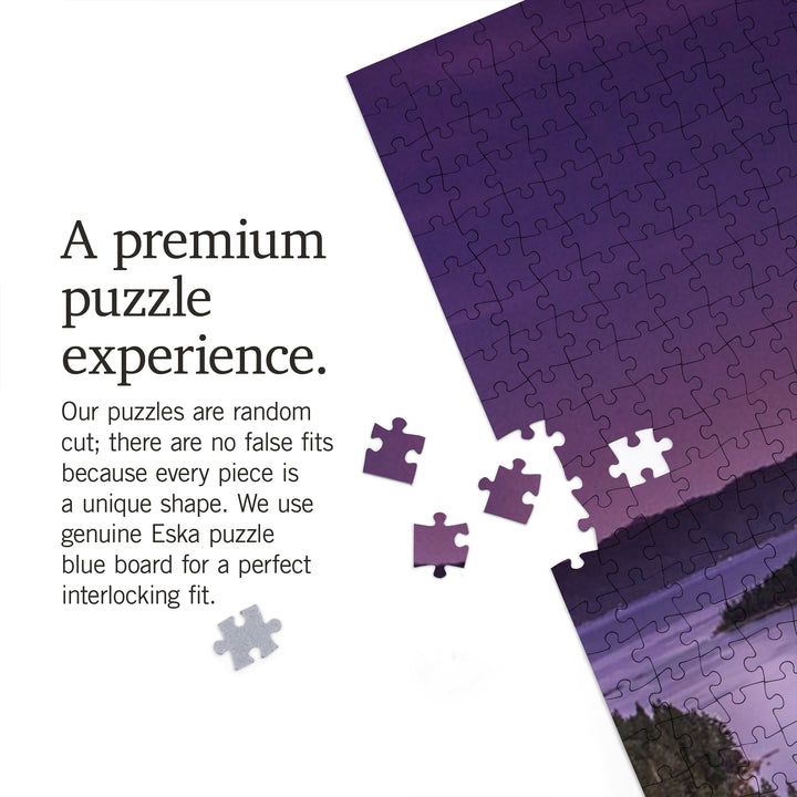 Lake Tahoe, Lake and Purple Sky, Jigsaw Puzzle Puzzle Lantern Press