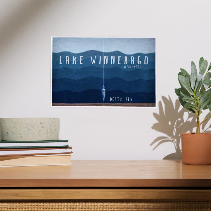 Lake Winnebago, Wisconsin, Lake Essentials, Lake Depth, Art & Giclee Prints - Lantern Press