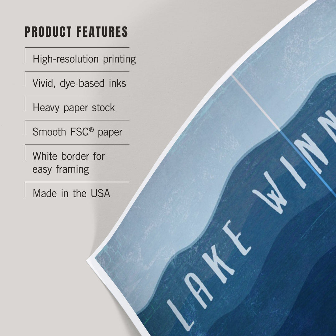 Lake Winnebago, Wisconsin, Lake Essentials, Lake Depth, Art & Giclee Prints - Lantern Press