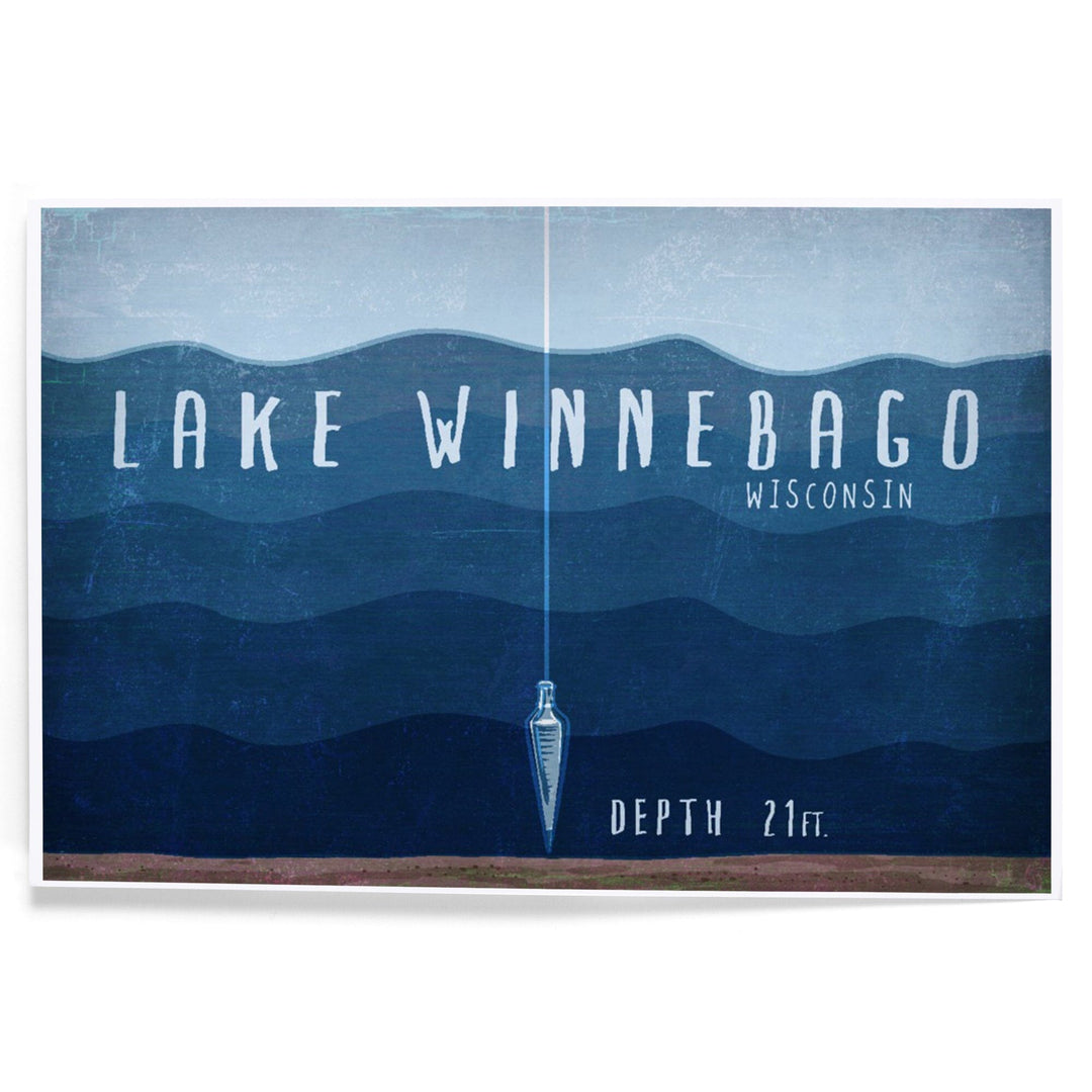 Lake Winnebago, Wisconsin, Lake Essentials, Lake Depth, Art & Giclee Prints - Lantern Press