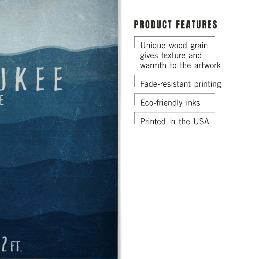 Lake Winnipesaukee, New Hampshire, Lake Essentials, Lake Depth, Lantern Press Artwork, Wood Signs and Postcards - Lantern Press