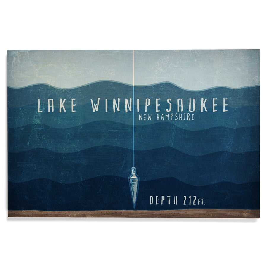 Lake Winnipesaukee, New Hampshire, Lake Essentials, Lake Depth, Lantern Press Artwork, Wood Signs and Postcards - Lantern Press