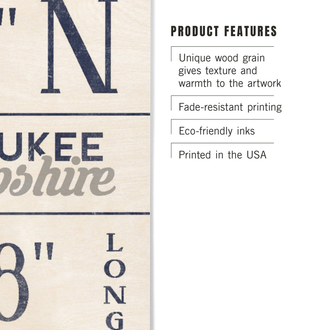 Lake Winnipesaukee, New Hampshire, Latitude & Longitude, Lantern Press Artwork, Wood Signs and Postcards - Lantern Press