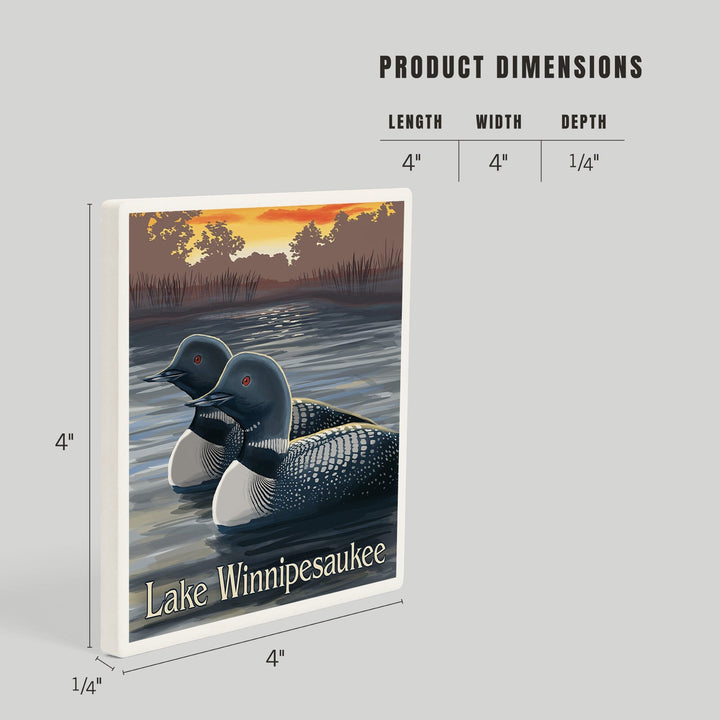 Lake Winnipesaukee, New Hampshire, Loons, Coasters Coasters Lantern Press