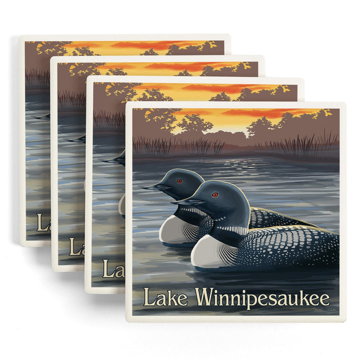 Lake Winnipesaukee, New Hampshire, Loons, Coasters Coasters Lantern Press