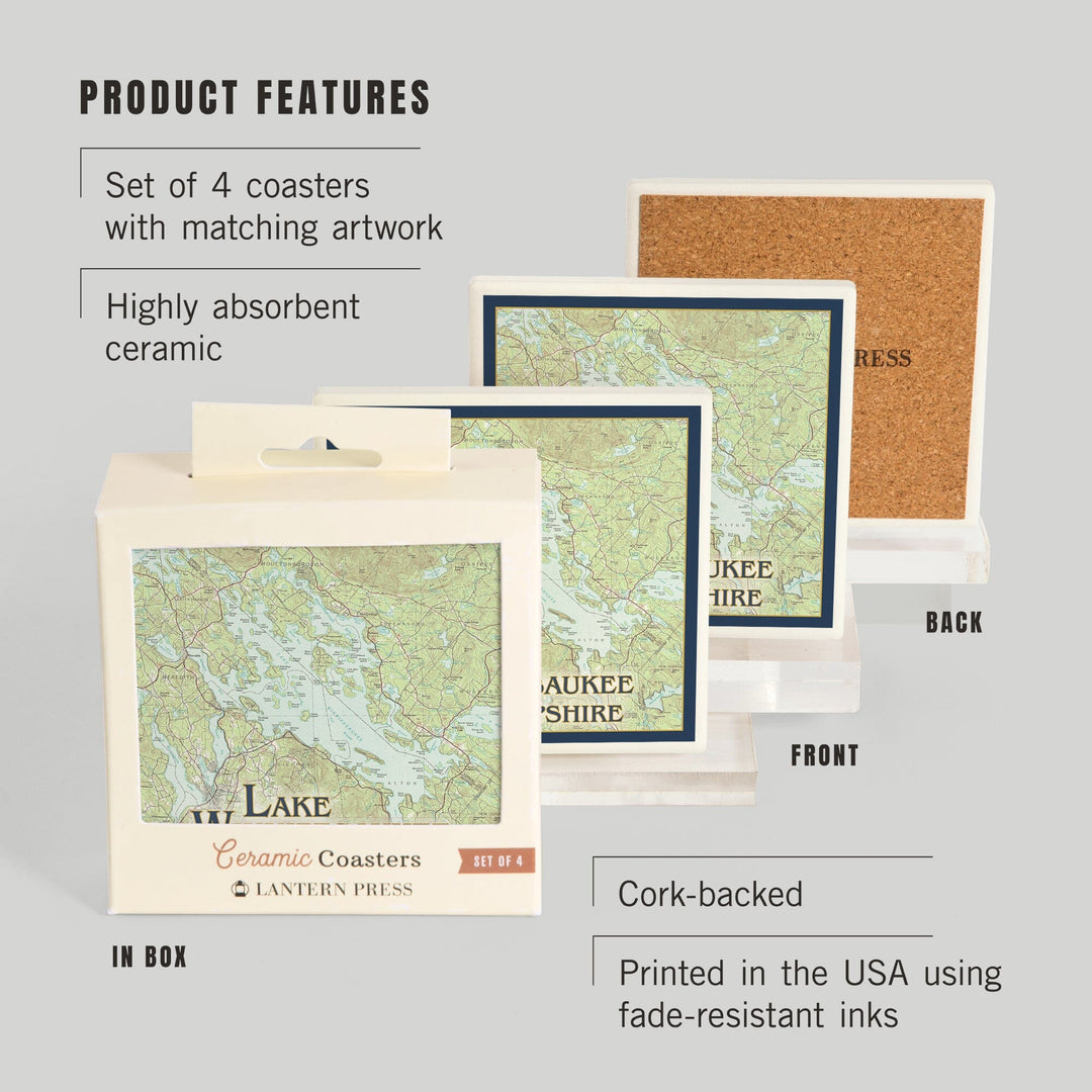 Lake Winnipesaukee, New Hampshire, No Icons, Coasters Coasters Lantern Press