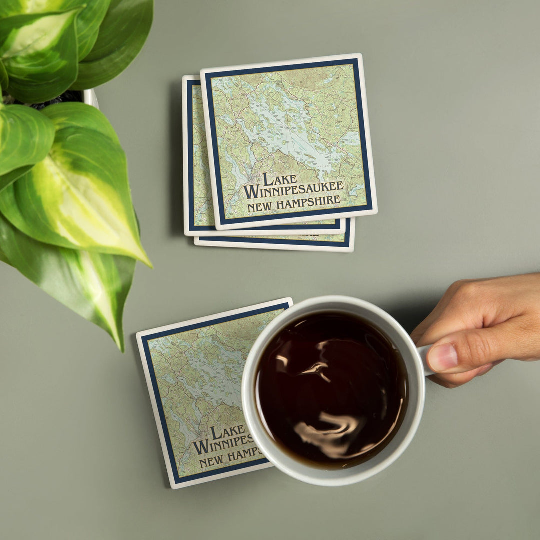 Lake Winnipesaukee, New Hampshire, No Icons, Coasters Coasters Lantern Press