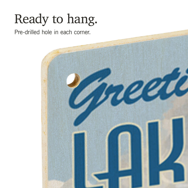 Lake Winnipesaukee, New Hampshire, Water Skiing Scene, Lantern Press Artwork, Wood Signs and Postcards - Lantern Press