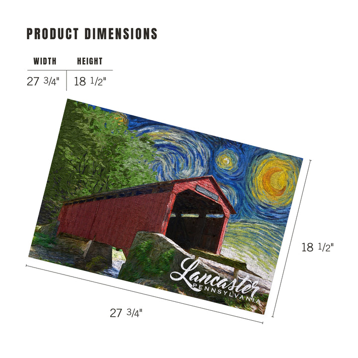 Lancaster County, Pennsylvania, Covered Bridge, Starry Night, Jigsaw Puzzle Puzzle Lantern Press