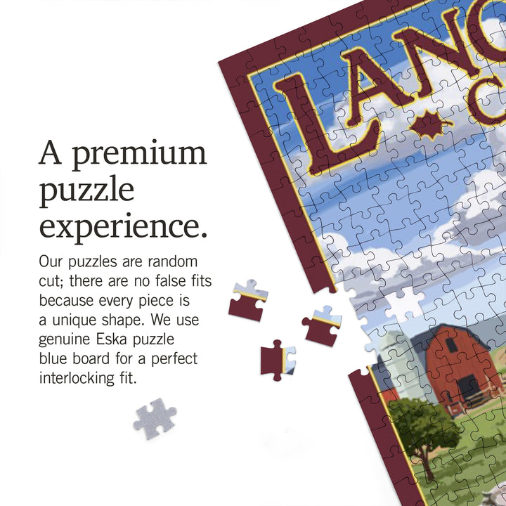 Lancaster County, Pennsylvania, View with Quilts on Fence, Jigsaw Puzzle Puzzle Lantern Press