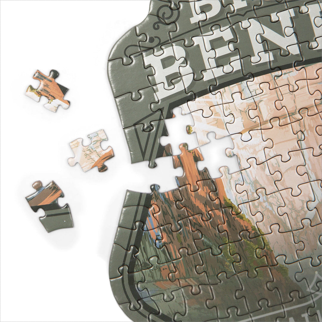 Lantern Press Mini Shaped Adult Jigsaw Puzzle, Protect Our National Parks (Big Bend) Lantern Press