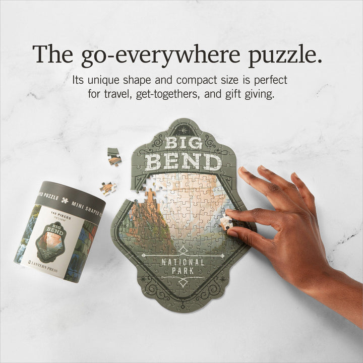 Lantern Press Mini Shaped Adult Jigsaw Puzzle, Protect Our National Parks (Big Bend) Lantern Press