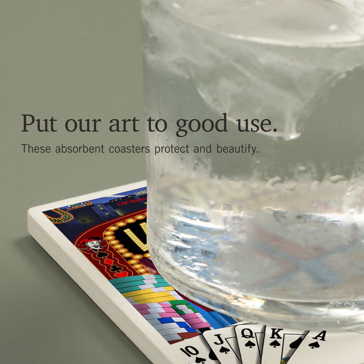 Las Vegas, Nevada, Casino Montage, Coasters Coasters Lantern Press