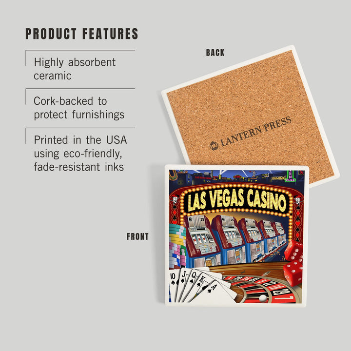 Las Vegas, Nevada, Casino Montage, Coasters Coasters Lantern Press