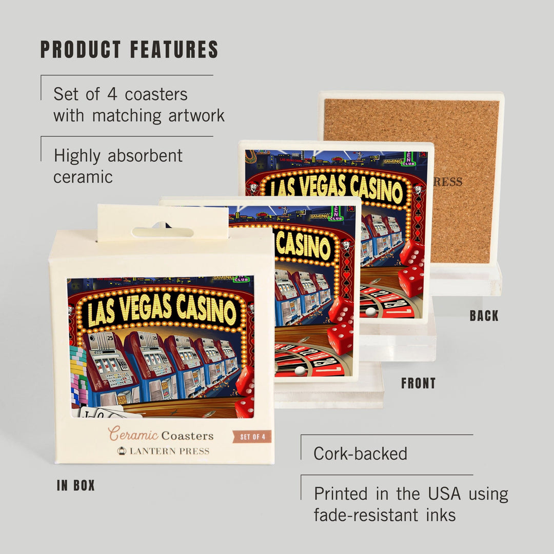 Las Vegas, Nevada, Casino Montage, Coasters Coasters Lantern Press