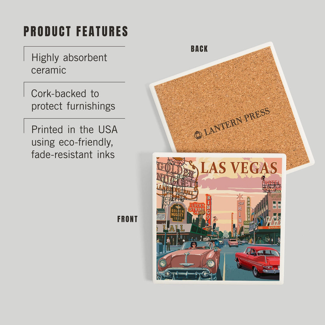 Las Vegas, Nevada, Old Strip Scene, Coasters Coasters Lantern Press