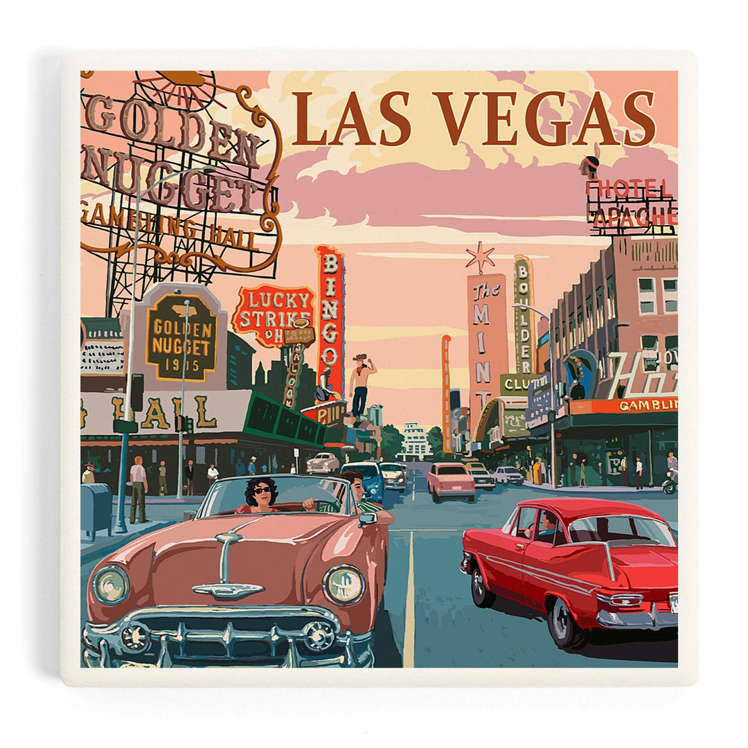 Las Vegas, Nevada, Old Strip Scene, Coasters Coasters Lantern Press