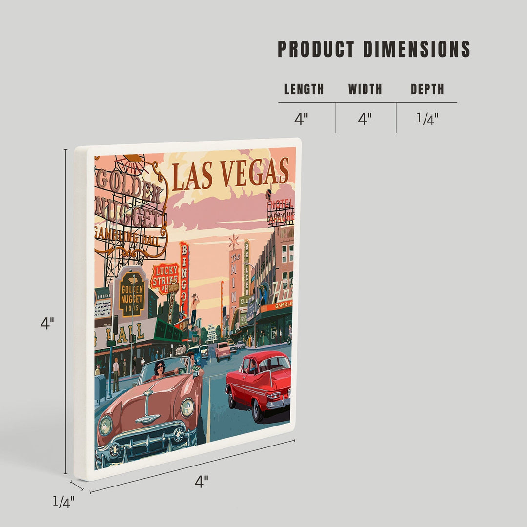 Las Vegas, Nevada, Old Strip Scene, Coasters Coasters Lantern Press