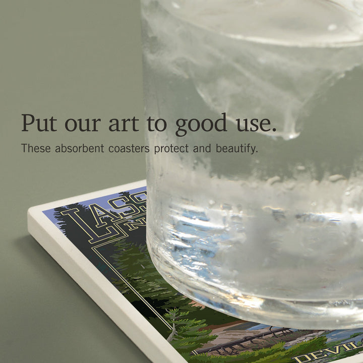 Lassen Volcanic National Park, California, Devil's Kitchen, Coasters Coasters Lantern Press