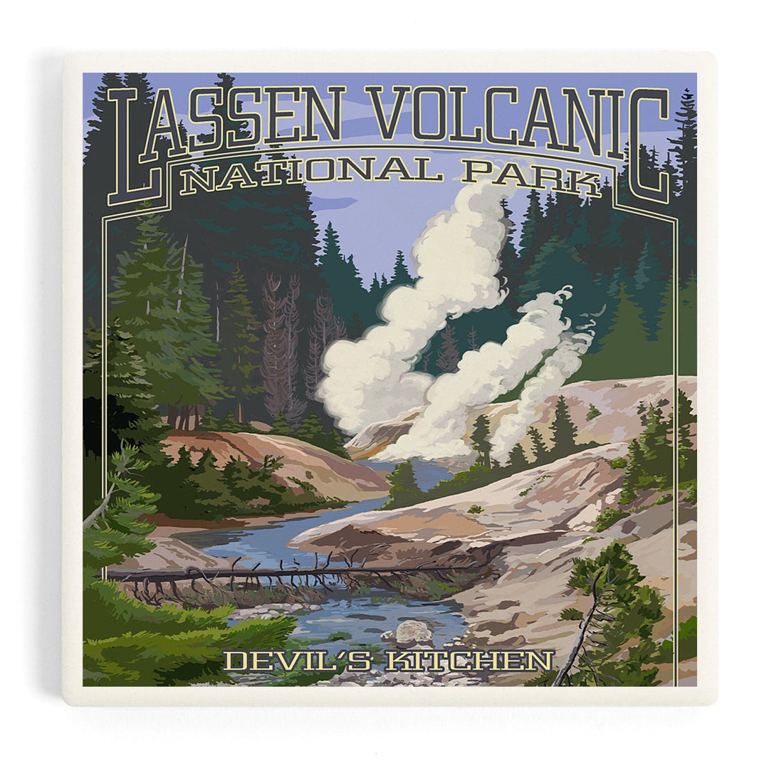 Lassen Volcanic National Park, California, Devil's Kitchen, Coasters Coasters Lantern Press