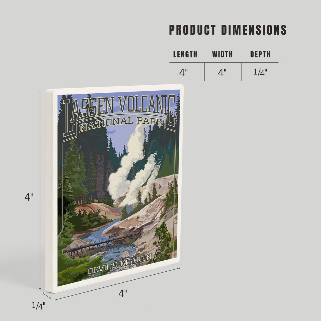 Lassen Volcanic National Park, California, Devil's Kitchen, Coasters Coasters Lantern Press