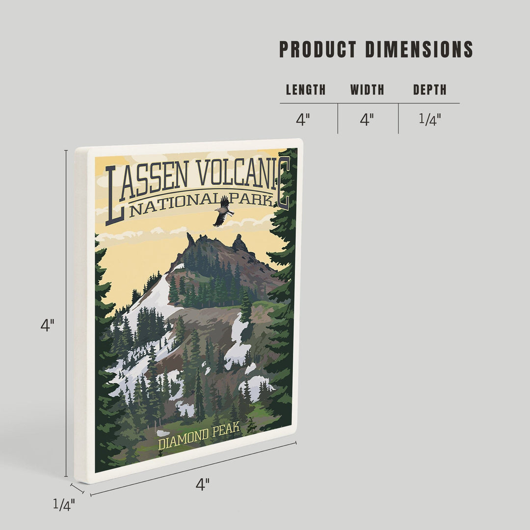 Lassen Volcanic National Park, California, Diamond Peak, Coasters Coasters Lantern Press