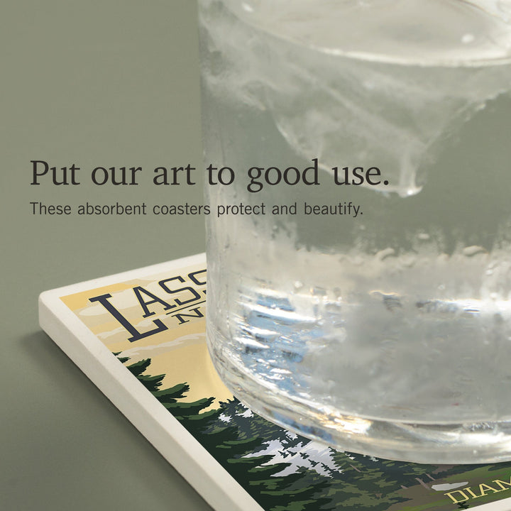 Lassen Volcanic National Park, California, Diamond Peak, Coasters Coasters Lantern Press