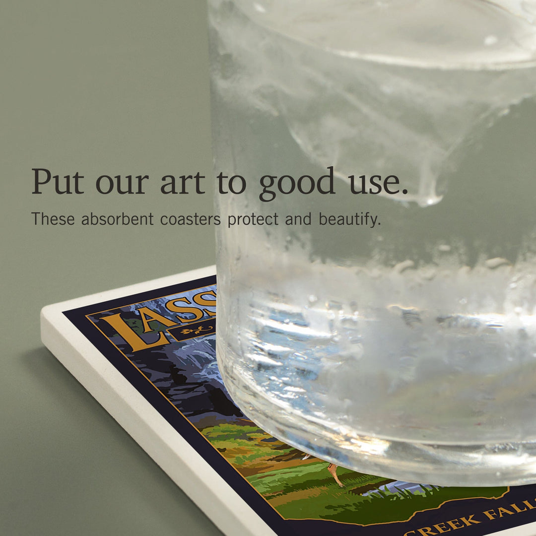 Lassen Volcanic National Park, California, Kings Creek Falls, Coasters Coasters Lantern Press