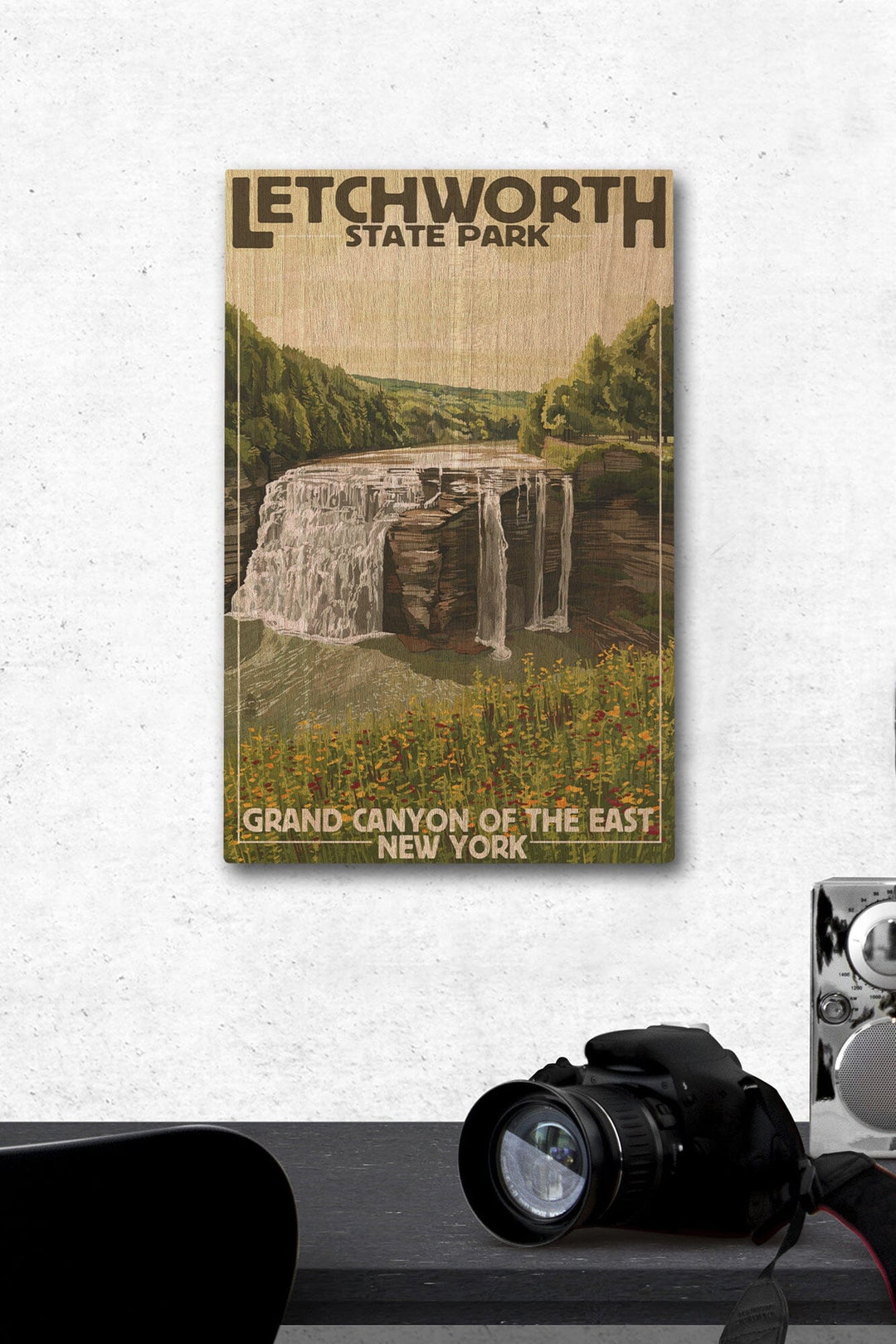 Letchworth State Park, New York, Middle Falls, Grand Canyon of the East, Lantern Press Artwork, Wood Signs and Postcards - Lantern Press