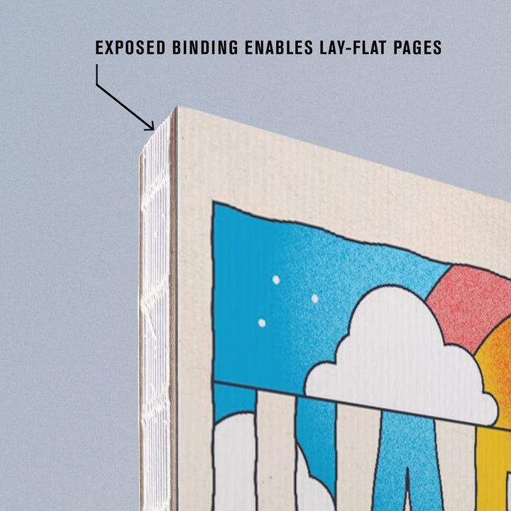 Lined 6x9 Journal, 70s Sunshine Collection, Happy Daze, Lay Flat, 193 Pages, FSC paper Home Lantern Press