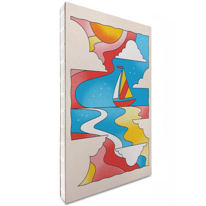 Lined 6x9 Journal, 70s Sunshine Collection, Sailboat, Lay Flat, 193 Pages, FSC paper Home Lantern Press