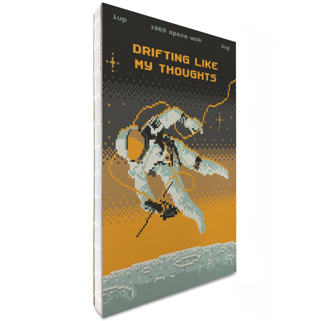 Lined 6x9 Journal, 8-Bit Space Collection, Astronaut, Drifting Like My Thoughts, Lay Flat, 193 Pages, FSC paper Home Lantern Press