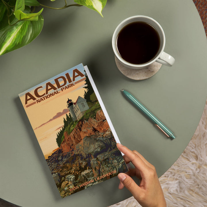 Lined 6x9 Journal, Acadia National Park, Maine, Bass Harbor Lighthouse, Lay Flat, 193 Pages, FSC paper Home Lantern Press