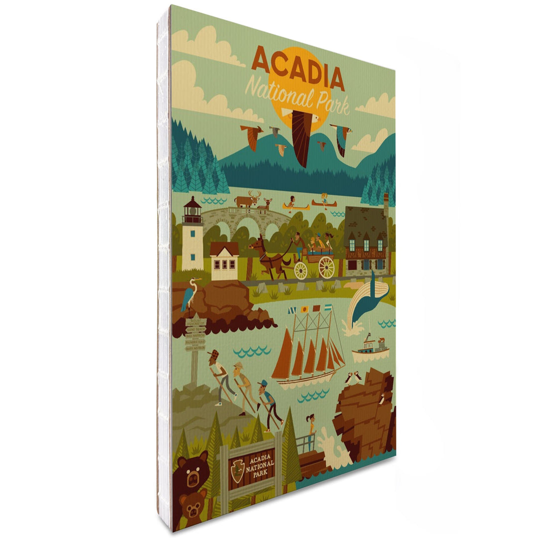 Lined 6x9 Journal, Acadia National Park, Maine, Geometric National Park Series, Lay Flat, 193 Pages, FSC paper Home Lantern Press