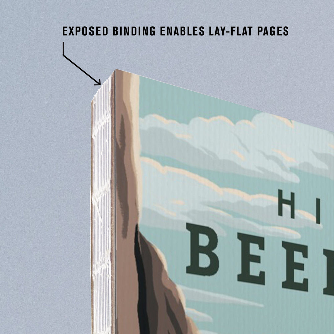 Lined 6x9 Journal, Acadia National Park, Maine, Hike Beehive, Fall, Illustration, Lay Flat, 193 Pages, FSC paper Home Lantern Press