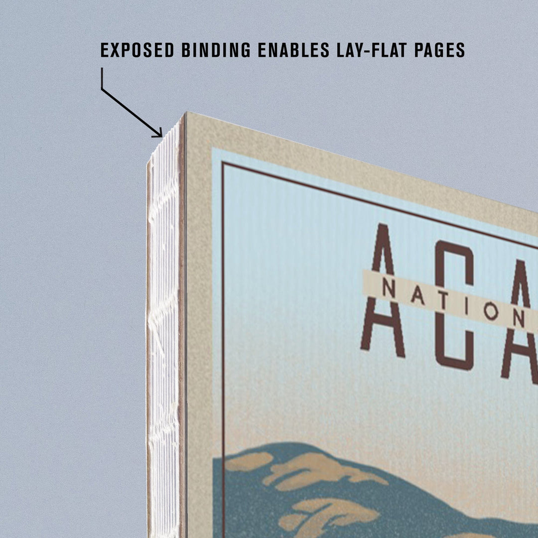 Lined 6x9 Journal, Acadia National Park, Maine, Lithograph, Lay Flat, 193 Pages, FSC paper Home Lantern Press