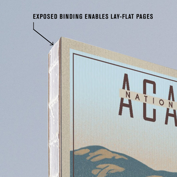 Lined 6x9 Journal, Acadia National Park, Maine, Lithograph, Lay Flat, 193 Pages, FSC paper Home Lantern Press