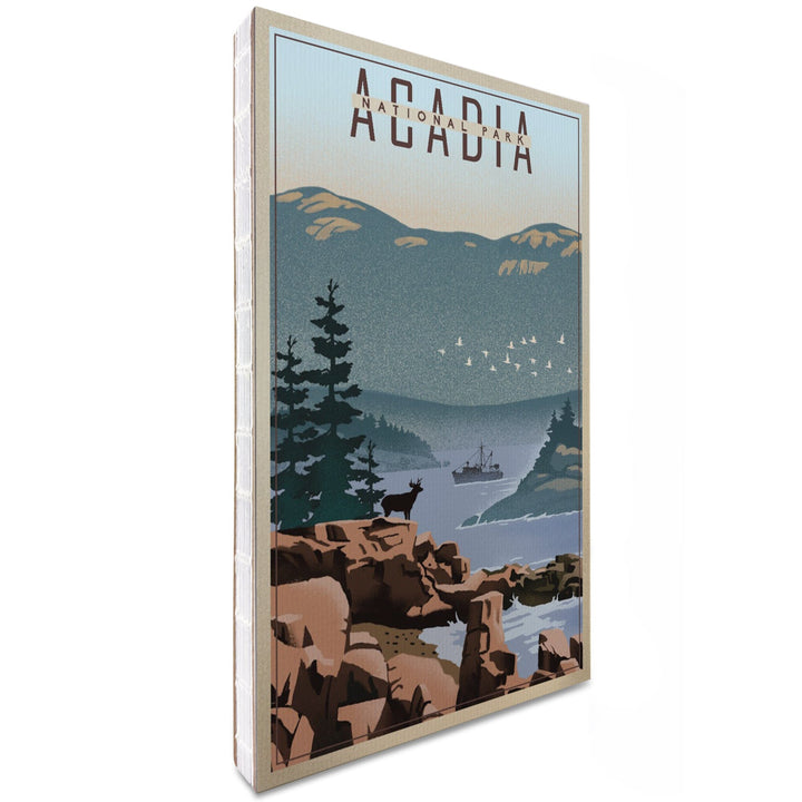 Lined 6x9 Journal, Acadia National Park, Maine, Lithograph, Lay Flat, 193 Pages, FSC paper Home Lantern Press