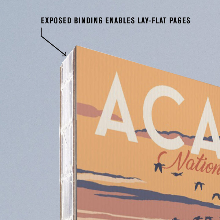 Lined 6x9 Journal, Acadia National Park, Maine, Mount Desert Island Illustration, Lay Flat, 193 Pages, FSC paper Home Lantern Press