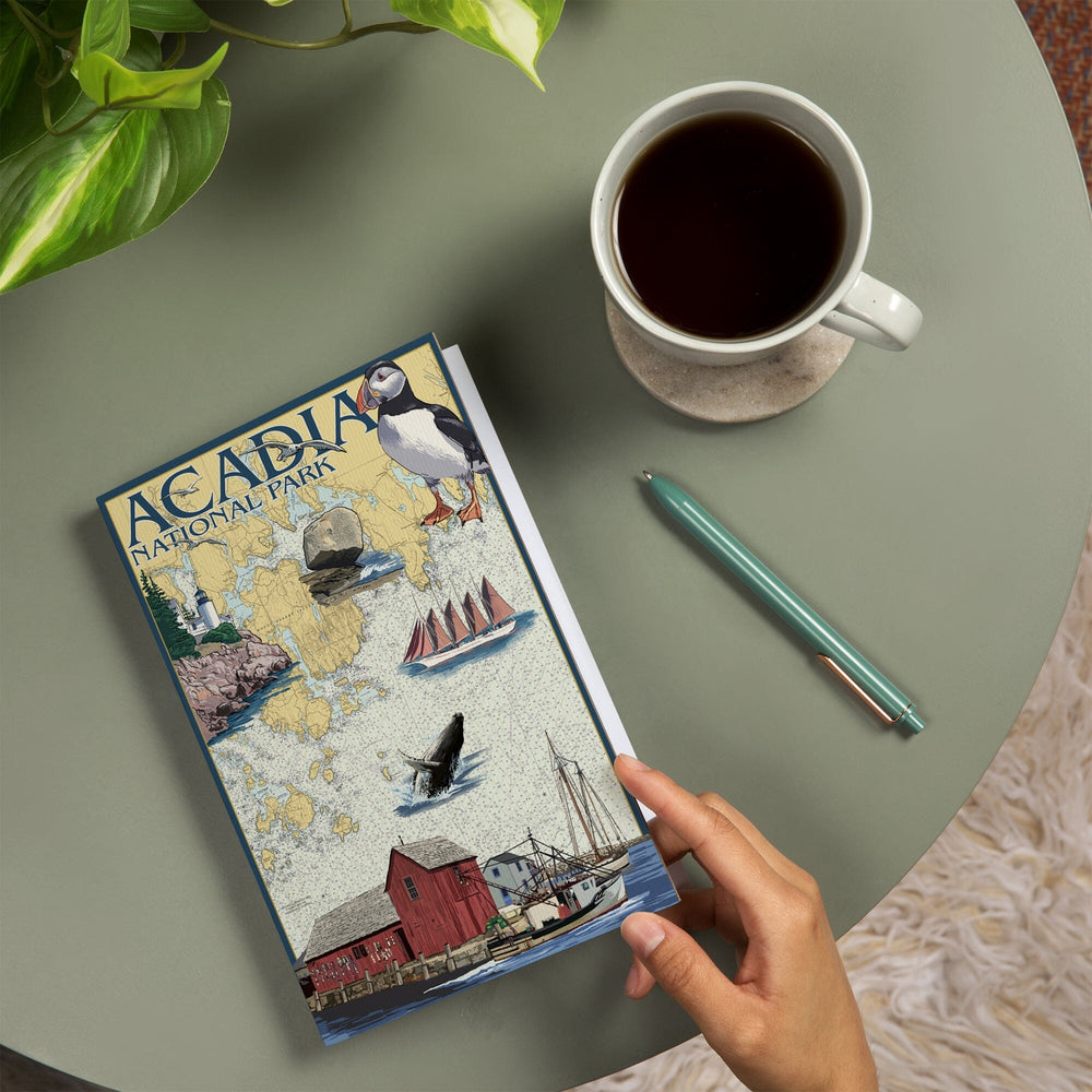 Lined 6x9 Journal, Acadia National Park, Maine, Nautical Chart, Lay Flat, 193 Pages, FSC paper Home Lantern Press