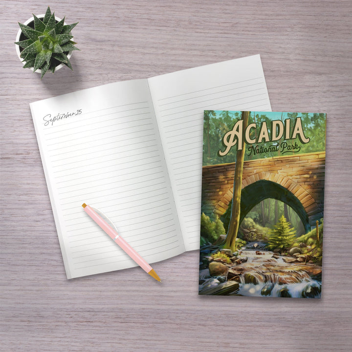 Lined 6x9 Journal, Acadia National Park, Maine, Oil Painting, Lay Flat, 193 Pages, FSC paper Home Lantern Press