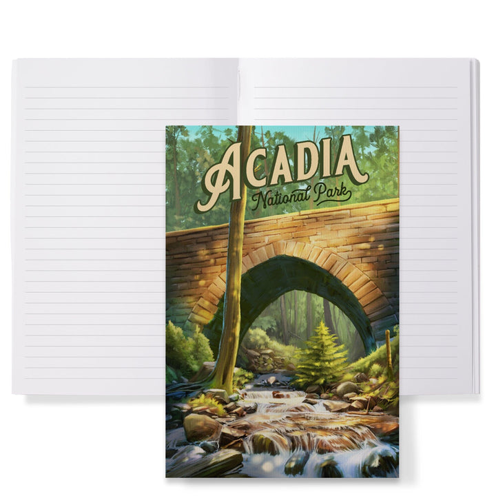 Lined 6x9 Journal, Acadia National Park, Maine, Oil Painting, Lay Flat, 193 Pages, FSC paper Home Lantern Press