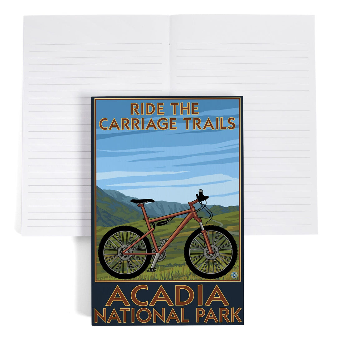 Lined 6x9 Journal, Acadia National Park, Maine, Ride the Carriage Trails, Lay Flat, 193 Pages, FSC paper Home Lantern Press