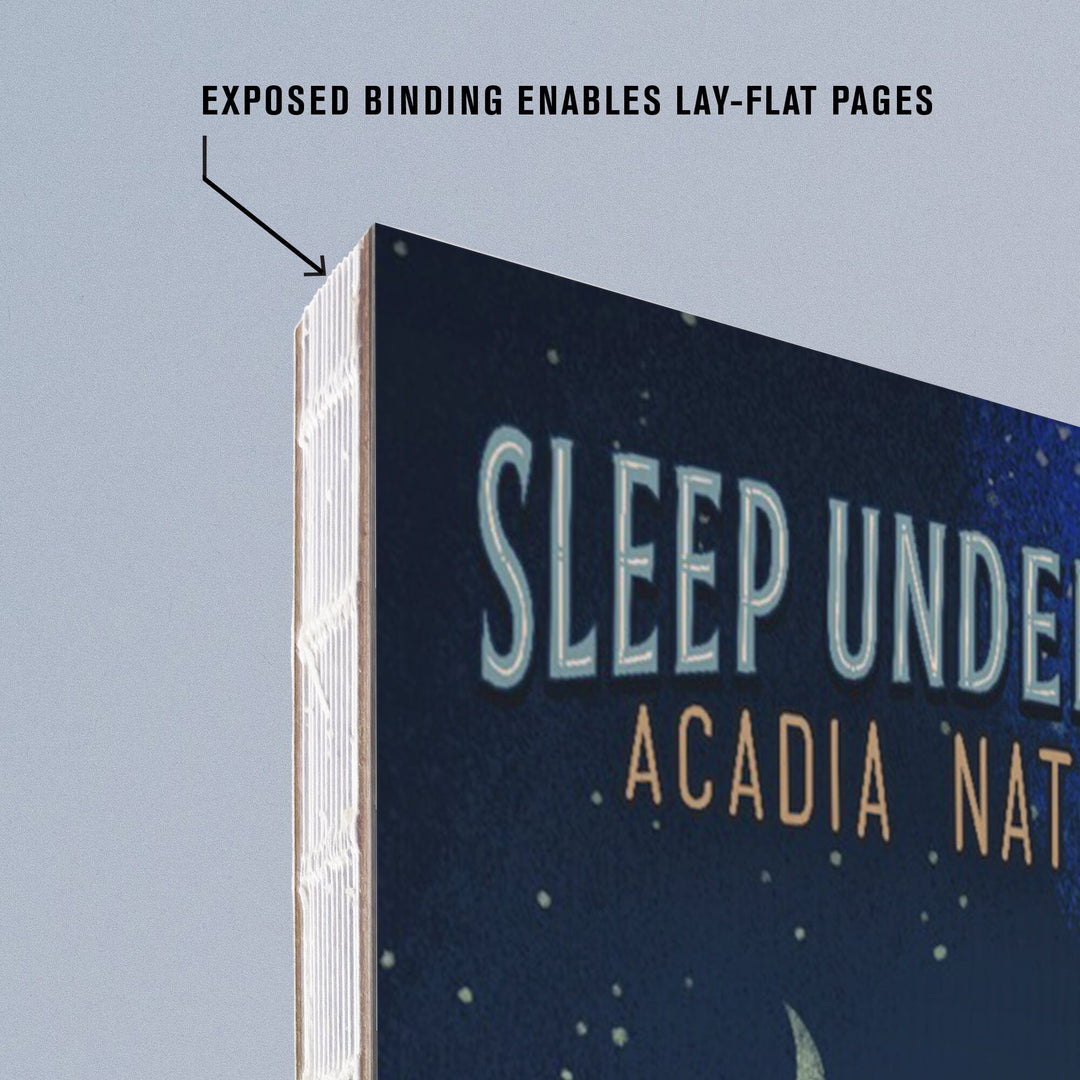 Lined 6x9 Journal, Acadia National Park, Maine, Sleep Under Stars, Lay Flat, 193 Pages, FSC paper Home Lantern Press