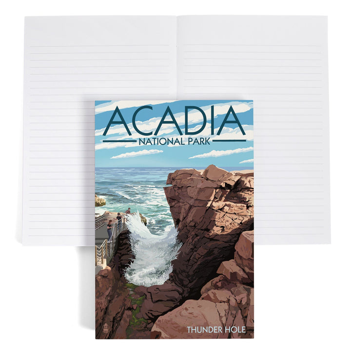 Lined 6x9 Journal, Acadia National Park, Maine, Thunder Hole Day, Lay Flat, 193 Pages, FSC paper Home Lantern Press