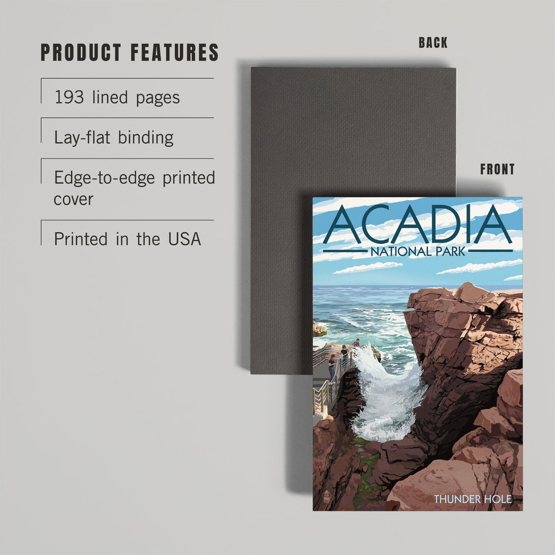 Lined 6x9 Journal, Acadia National Park, Maine, Thunder Hole Day, Lay Flat, 193 Pages, FSC paper Home Lantern Press