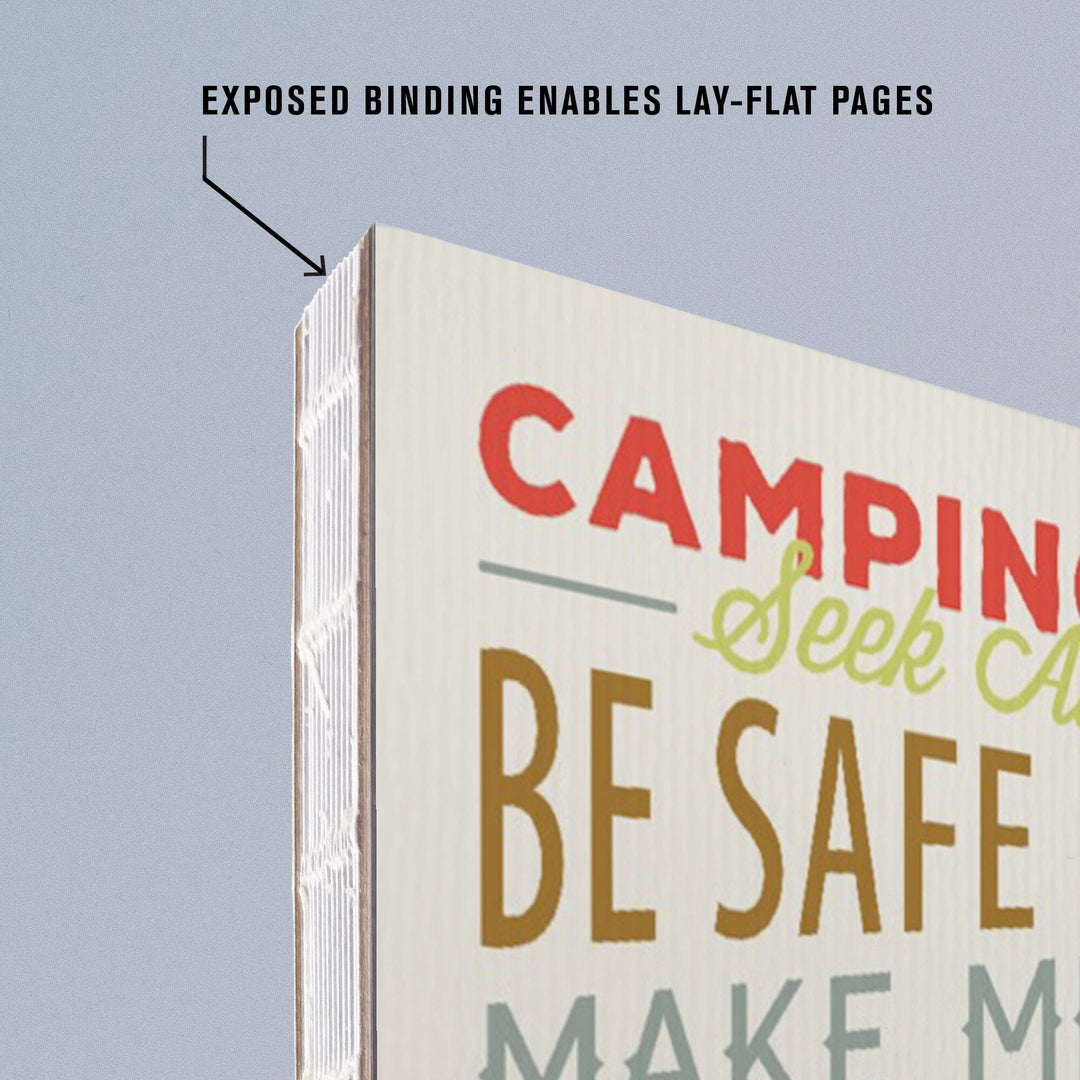 Lined 6x9 Journal, Adirondack Mountains, Camping Rules, Typography, Lay Flat, 193 Pages, FSC paper Home Lantern Press