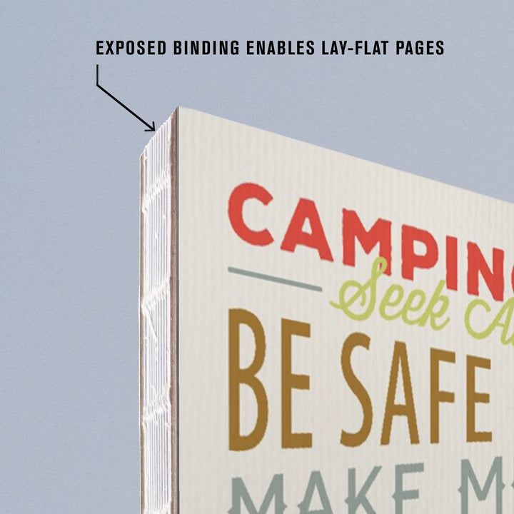 Lined 6x9 Journal, Adirondack Mountains, Camping Rules, Typography, Lay Flat, 193 Pages, FSC paper Home Lantern Press